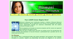 Desktop Screenshot of biomanilasercertificationinstitute.com