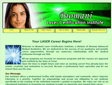 Tablet Screenshot of biomanilasercertificationinstitute.com